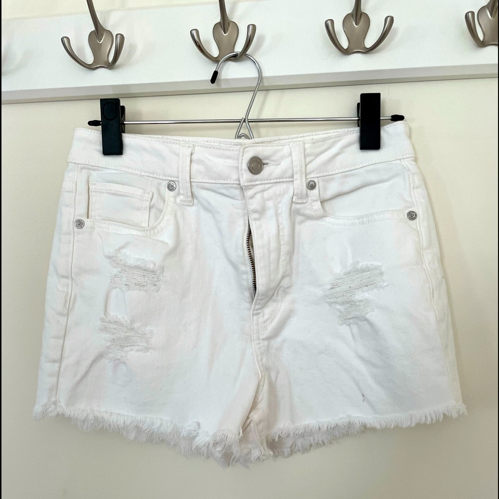American Eagle White Jean Shorts